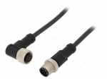 Cable: for sensors/automation | PIN: 8 | M12-M12 | 1m | plug | plug | 30V