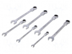 Key set | combination spanner,with joint | Pcs: 7