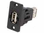 Coupler | USB A socket,both sides | Slim | USB 2.0 | gold-plated