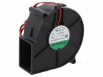 Fan: DC | blower | 12VDC | 75x75x30mm | 26.34m3/h | 42dBA | ball | 3400rpm