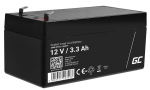 Green Cell AGM VRLA 12V 3.3Ah maintenance-free battery for the alarm system, cash register, toys