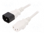 Cable | 3x0.75mm2 | IEC C13 female,IEC C14 male | PVC | 0.5m | white