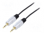 Cable | Jack 3.5mm 3pin plug,RCA plug x2 | 1m | black | PVC