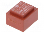 Transformer: encapsulated | 1VA | 230VAC | 15V | 67mA | PCB