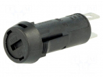 Fuse holder | 5x20mm | 10A | 250VAC | FPG3 | on panel | black | UL94V-0