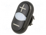 Switch: double | 22mm | Stabl.pos: 1 | black | M22-FLED,M22-LED | IP66