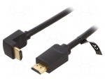 Cable | HDMI plug,HDMI plug 90&deg; up/down | PVC | HDMI 2.0 | 2m | black