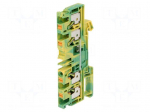 Splice terminal: rail | spring clamp | yellow-green | wemid | 4mm2