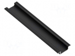 Profiles for LED modules | black | L: 1m | GLAX MINI | aluminium