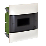 LEGRAND 1X8M FLUSH CABINET SMOKED DOOR E+N TERMINAL BLOCK FOR DRY WALL