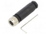 Connector: M8 | female | PIN: 4 | 4A | 30V | IP67 | 768 | straight | for cable