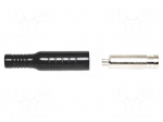 Laboratory connector: 4mm banana | socket | 15A | black | brass