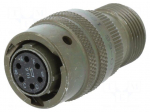 Connector: military | plug | female | PIN: 6 | PT/451 | 7.5A | 600V | olive