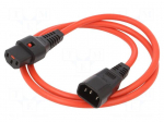 Cable | IEC C13 female,IEC C14 male | 1m | with IEC LOCK locking