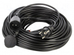 Extension lead | 3x1.5mm2 | 40m | PVC | black | Sockets no: 1 | 16A