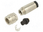 Connector: M9 | plug | female | Plating: gold-plated | 125V | 3A | IP67