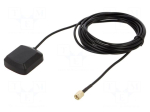 Antenna: communication | GNSS,GPS | -2.5dBi | RHCP | 25x25mm | Len: 3m
