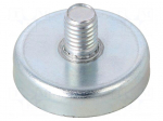 Magnet: permanent | hard ferrite | 80N | &Oslash;: 32mm | H: 7mm | steel | steel