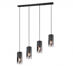 Trio Robin piekarama lampa 4-pc E27 matt black/smoke brushed steel 310600432 4017807427288