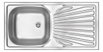 1-bowl steel sink with drainer