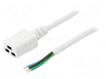 Cable | 3x1.5mm2 | IEC C19 female,wires | PVC | Len: 1.5m | white | 16A