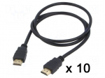 Cable | HDMI plug,both sides | PVC | 3D,4K,ARC,CEC 2.0 | 1m | black