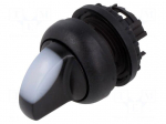 Switch: rotary | 22mm | Stabl.pos: 2 | white | M22-FLED,M22-LED | IP67
