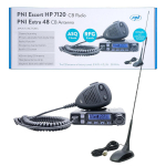 PNI Escort HP 7120 ASQ CB Radio Station Kit, RF Gain, 4W, 12V and PNI Extra 48 CB Antenna with Magnet Included, 45cm, SWR 1.0 AM/FM switch only in the EU band