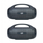 Set of 2 PNI FunBox BT600 portable speakers, pairing via Bluetooth with stereo sound function, 65W, IPX4