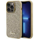 Back panel cover Guess Apple iPhone 15 Pro Max HC PU DISCO SCRIPT METAL Gold