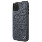 Back panel cover Mercedes-Benz Apple iPhone 11 Pro Max Quilted Genuine Leather Blue