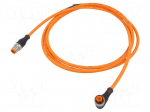 Cable: for sensors/automation | M12 | PIN: 4 | 2m | plug | 30VDC | 4A
