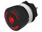 Switch: emergency stop | 22mm | Stabl.pos: 2 | NC + NO | black | LED