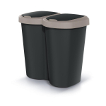 T&ouml;&ouml;riistad ja m&otilde;&otilde;teseadmed // Uued tooted t&ouml;&ouml;riistade, tarvikute kategoorias // Kosz na śmieci Compacta B Duo, Brąz/czarny, pojemność 40L, Jedna komora, Dwie pokrywki, Wersja przyścienna, NDBS40-WG5C_S411
