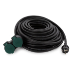 OUTDOOR EXTENSION CORD WITH 2 OUTLETS - 20 m - BLACK - 3G2.5 - SCHUKO