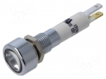 Indicator: LED | flat | white | 24VDC | &Oslash;8mm | IP67 | connectors | 7350mcd