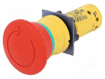 Switch: emergency stop | Stabl.pos: 2 | NC x2 | 2A/230VAC | 22mm | red