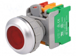 Switch: push-button | Stabl.pos: 1 | NC + NO | 30mm | red | IP65 | Pos: 2