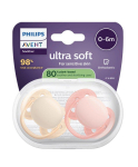 Philips Avent Ultra Soft Neutral Baby Pacifier 0-6m 2pcs