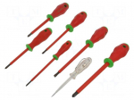 Screwdriver: insulated-set | Phillips,slot | 7pcs.