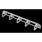 Rack 19" 1U kabeļu organizators 5 metāla gredzeni PELĒKS