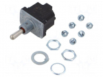 Switch: toggle | Pos: 3 | DP3T | (ON)-OFF-ON | 6A/230VAC | 10A/28VDC