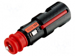 Cigarette lighter plug | screw terminal | 16A | Sup.volt: 12&divide;24VDC