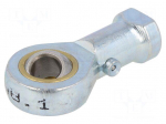 Ball joint | 8mm | Thread: M8 | Mat: steel | Pitch: 1,25 | Plating: zinc