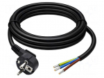 Cable | 3G1mm2 | CEE 7/7 (E/F) plug angled,cables | PVC | 1.8m | black