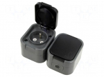 Connector: AC supply | socket | 2P+PE | 250VAC | 16A | grey | wall mount