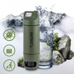 Extralink PURISOO+ BUTELKA Z SYSTEMEM FILTRUJACYM Z POMPKA 400ML FILTR UF + ACF Water filtration bottle 0.4 L Green, Olive