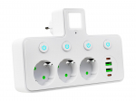 T&ouml;&ouml;riistad ja m&otilde;&otilde;teseadmed // Uued tooted t&ouml;&ouml;riistade, tarvikute kategoorias // 98-332# Rozgałęźnik ps-380 3-gniazda+2xusb+2xusb-c z lampką pir biały