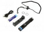 Torch: LED | IPX8 | 600lm,1200lm | L: 120mm | &Oslash;: 24.5mm | 15&deg; | 6000-6500K