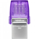Kingston DataTraveler microDuo 3C 128 GB, USB stick (purple/transparent, USB-A 3.2 Gen 1, USB-C 3.2 Gen 1)